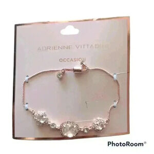 Adrienne Vittadini Rose Gold Rhinestone Adjustable Bracelet